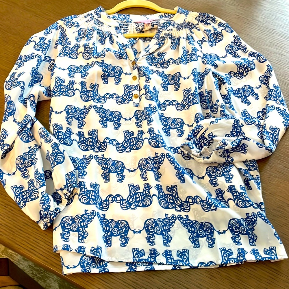 Lily Pulitzer blouse - elephants - size small